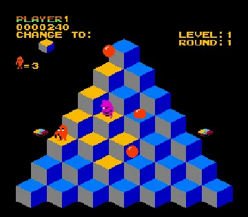 Q-bert (USA) screen shot game playing